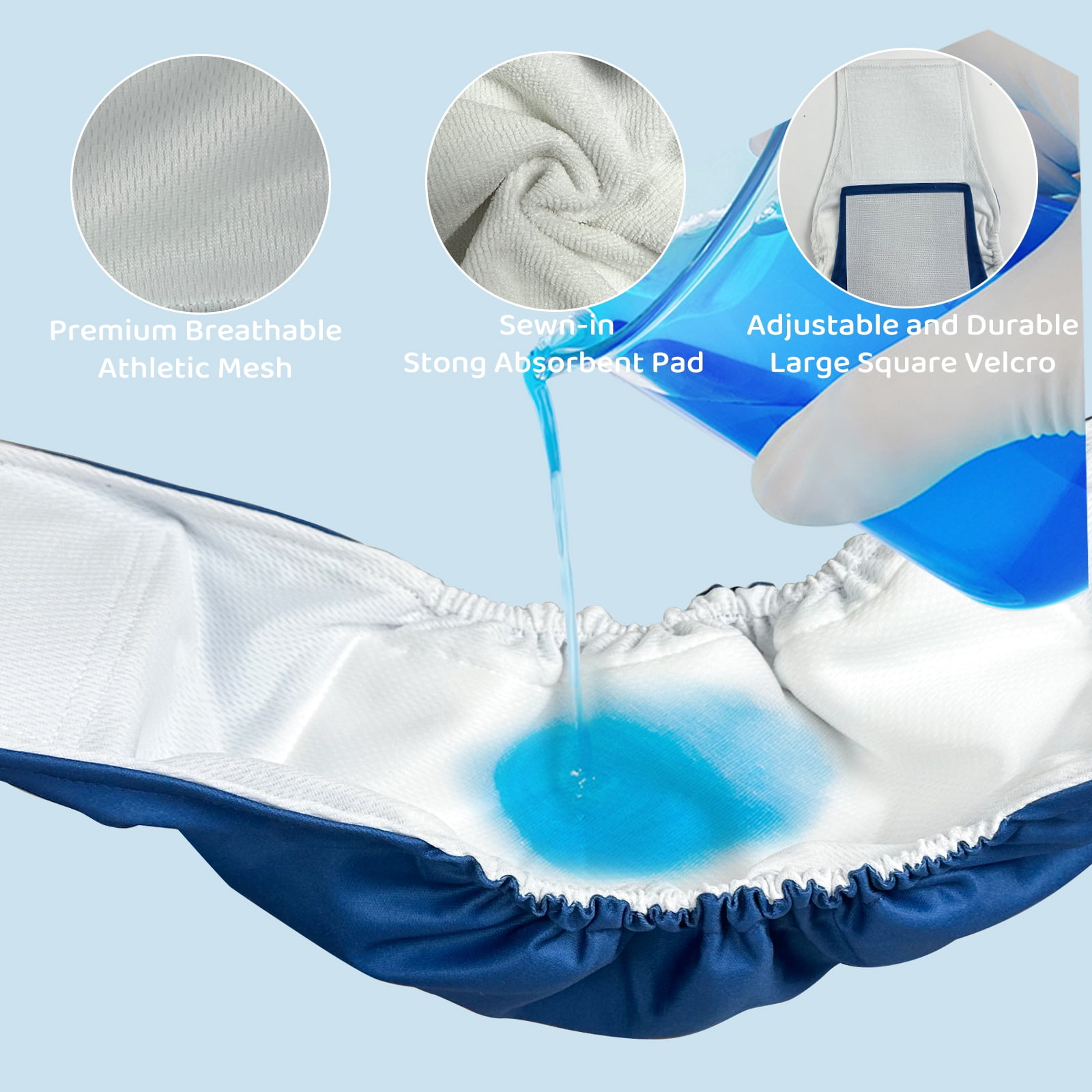 BLIWINPT Reusable Male Dog Diapers Premium Wrap Diapers for Male Dogs Washable Male Dog Belly Band Natural color 5packs (L, 14” - 18” Waist)