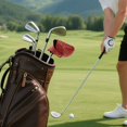 thumbnail image 7 of Haosy Glittering Stars on Red Golf Mallet Putter Cover Strong Magnetic Leather Golf Club Headcover Closure, 7 of 7