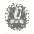 thumbnail image 3 of Rock Music Duvet Cover Set Queen Size, Monochrome Microphone Retro Style Guitars Stars and Dots Illustration Abstract, Decorative 3 Piece Bedding Set with 2 Pillow Shams, Grey White, by Ambesonne, 3 of 3
