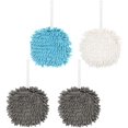 thumbnail image 1 of Toallas de mano de chenilla de 4 Uds., toalla de mano colgante de bola, paño de limpieza de manos de terciopelo Coral de microfibra absorbente suave para baño y cocina, 1 of 5