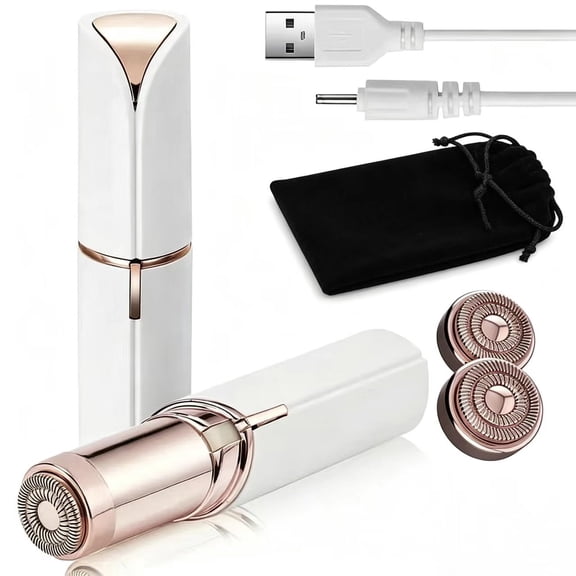 Facial Hair Remover for Women Rechargeable, 1 x Replacement Heads Included,Ladies face Shaver, Electric Facial Hair Remover Painless,for Cheeks, Chin ,,arms