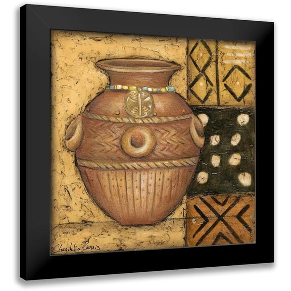 Zarris, Chariklia 12x12 Black Modern Framed Museum Art Print Titled - African Earthenware II