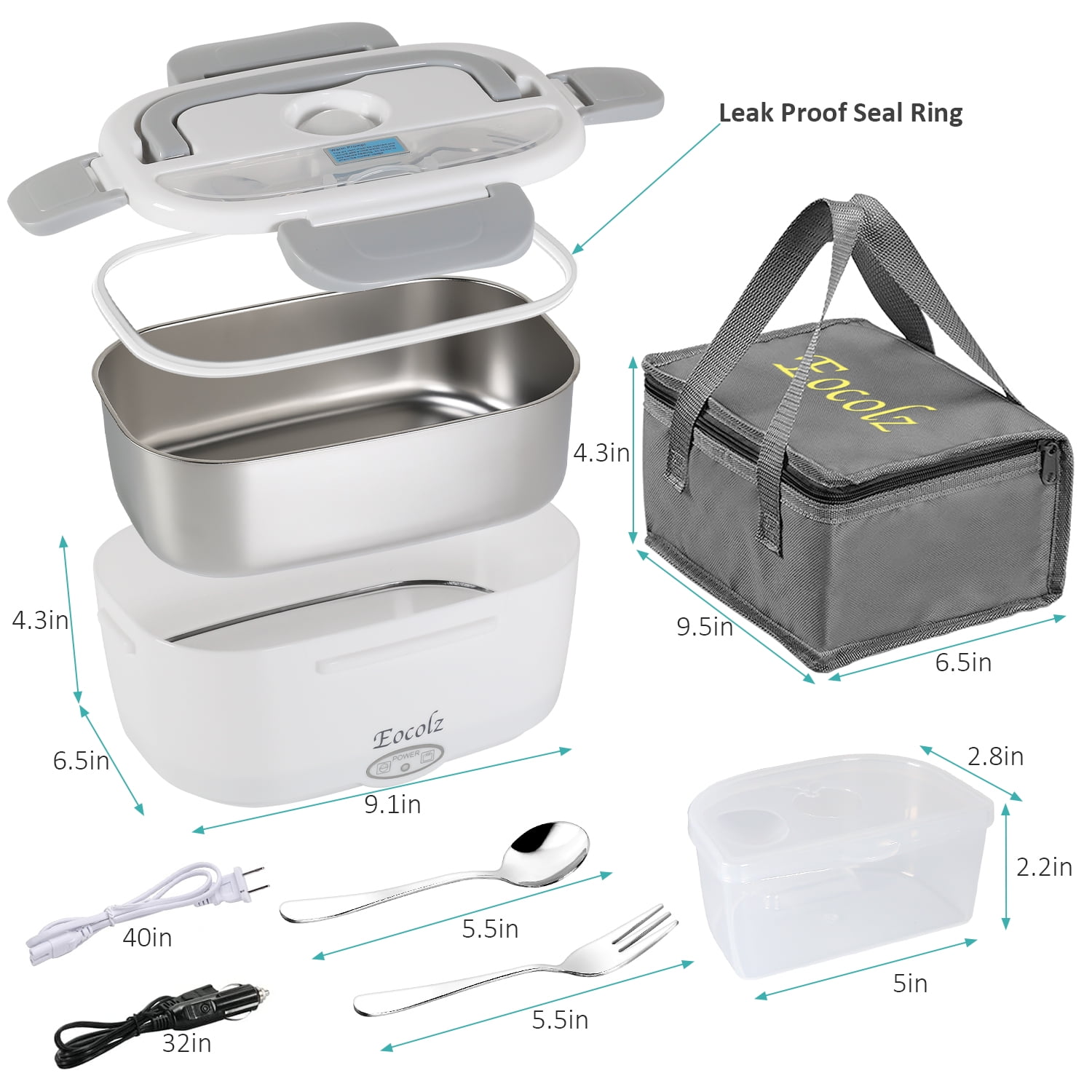 Bari Electric Lunch Box For Car, Truck And Office - 60W + 110v +