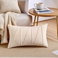thumbnail image 5 of REGALWOVEN Velvet Throw Pillow Covers Set of 2 for Sofa Living Room Decor Beige 18" x 18", 5 of 7