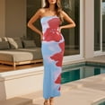 thumbnail image 5 of Youyipin womens dresses Women's Sexy Floral Print Strapless Maxi Dress Y2K Bodycon Tube Slim Fit Sleeveless Long Dress for Party Club summer dresses for women 2025, 5 of 8