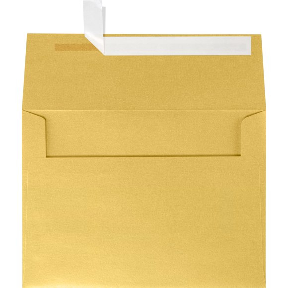 LUXPaper Sobres de invitación A4 | Pelar y presionar | 4 1/4"" x 6 1/4"" | Oro Metálico | 80 libras. Texto | 50 Cant.