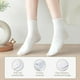 thumbnail image 2 of pares de calcetines blancos para mujer, calcetines tobilleros transpirables absorbentes del sudor para mujer y hombre con soporte para pies, tallas 4-9, 2 of 5