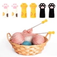 thumbnail image 6 of ZHXXCUM 6pcs Cat Paw Knitting Needle Stoppers, Silicone Cute Knitting Needle Point Cap Protectors Stitch Stoppers Needle Tip Covers Knitting Accessories for Size 11-17 (0.31-0.5 Inch) Needles, 6 of 7