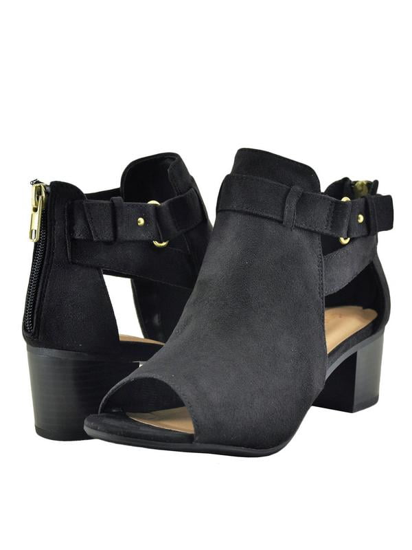 City Classified Invest S Women's Peep Toe Cut Out Ankle Bootie ...