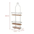 thumbnail image 6 of Utopia Alley Tia Rustproof Teak Overhead Shower Caddy with 3 Shelves - Decorative Shower Rack for Shampoo & Toiletries Storage, For Bathroom Accessories & Guest Bathrooms - Satin Chrome Finish, 6 of 6