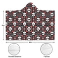 thumbnail image 3 of Wearable Blanket,Black Floral Skull Pattern Hooded Wearable Flannel Blanket for Adults & Teens with Buckle,Winter Poncho Shawl Wrap Cape,60"x80", 3 of 5