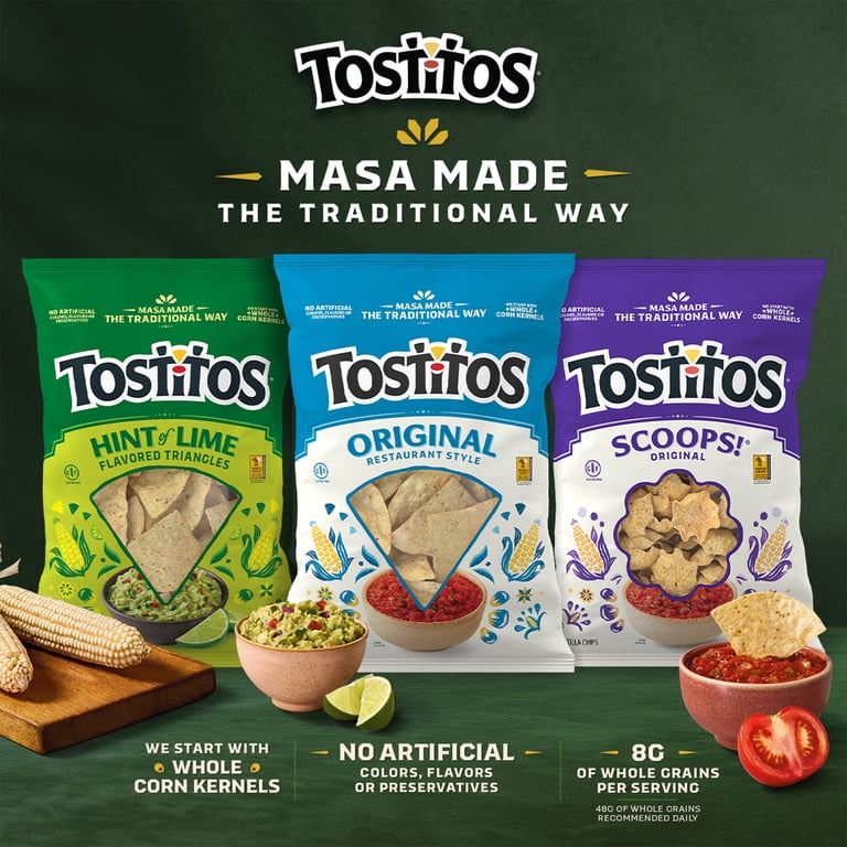 Tostitos, Tortilla Chips, 11 oz, Hint of Lime, Zesty Flavor