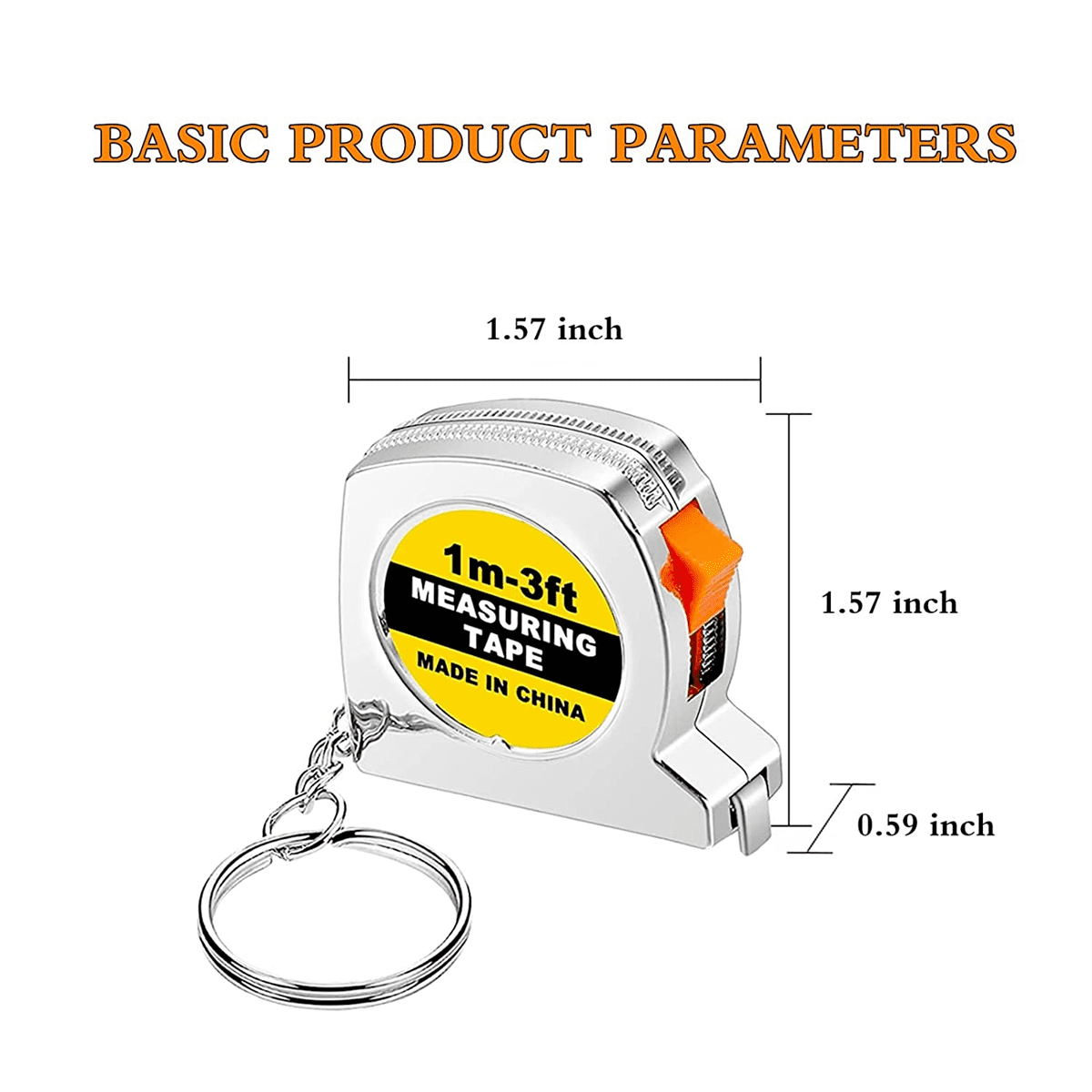50 Pcs Keychain Tape Measure, Functional Pocket Tape Measure, Small Tape Measure Retractable, 3Ft