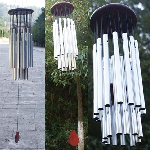 34" Wind Chimes,27 Tubes Metal Wind Chimes Silver Tube Wind Chime Chapel Church Bells Outdoor Garden Yard