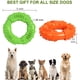thumbnail image 4 of Verde + Naranja - Paquete de 2 juguetes masticables para perros, juguetes de goma duraderos para perros, juguetes para limpiar los dientes de perros grandes y medianos, 4 of 5