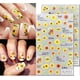 thumbnail image 3 of 5 Sheets Flower Nail Art Stickers Decals, 5D Sunflower Nail Stickers for Nail Art,3D Self-Adhesive Engraved Nail Art Supplies Yellow Floral Small Dais, 3 of 4