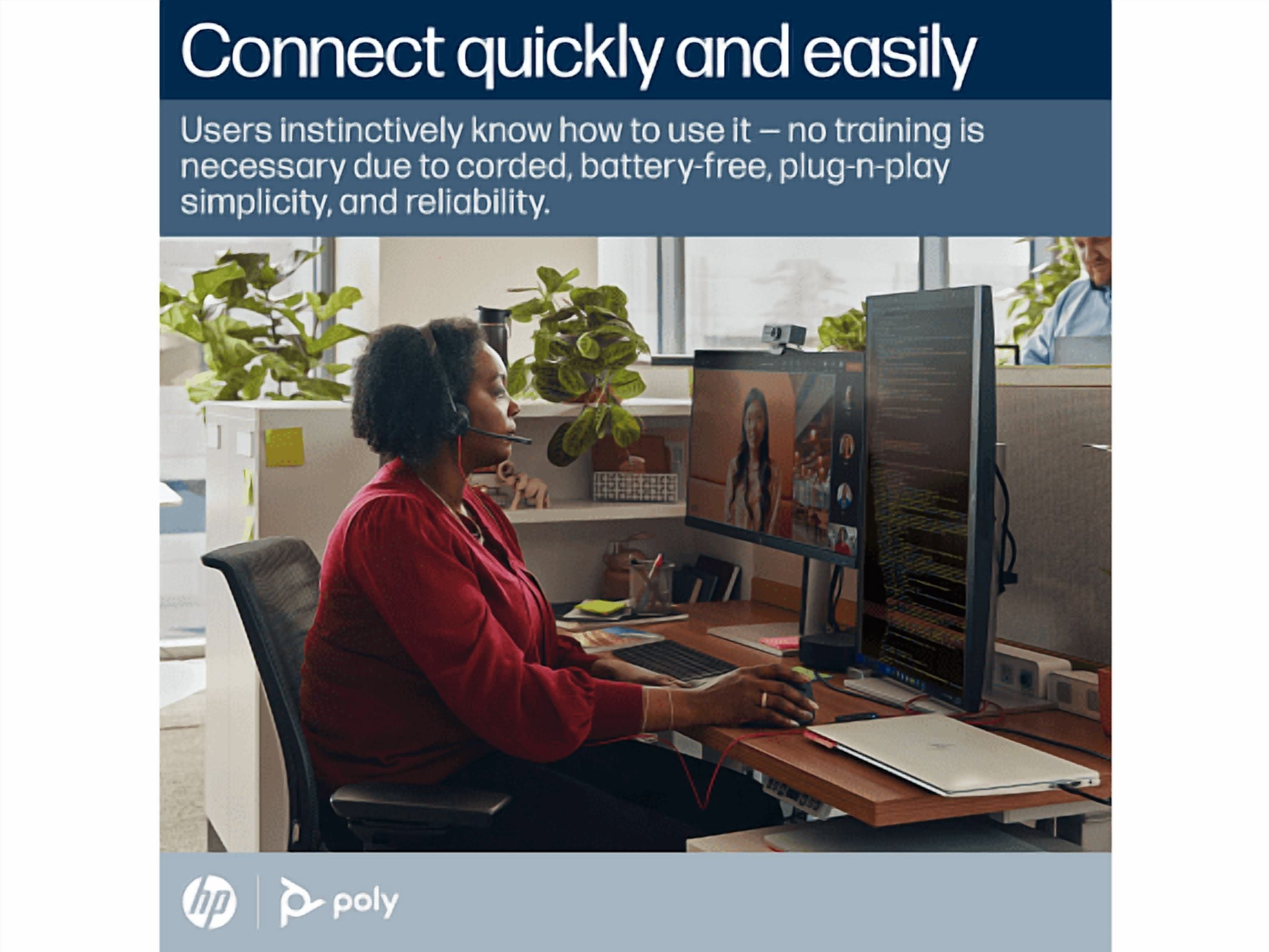 Poly Blackwire 3320 Stereo Microsoft Teams Certified USB-C Headset +USB-C/A Adapter