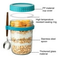 thumbnail image 2 of Overnight Oats Jars with Lid and Spoon Set of 1  12 oz Large Capacity Airtight Oatmeal Container with Measurement Marks  Mason Jars with Lid for Cereal On The Go Container, 2 of 7