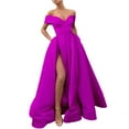 thumbnail image 1 of B91xZ Robe pour Femmes Mode Robe en Satin Élégante Sans Manches Col Montant Robes Maxi de Cocktail, Violet G, 1 of 4