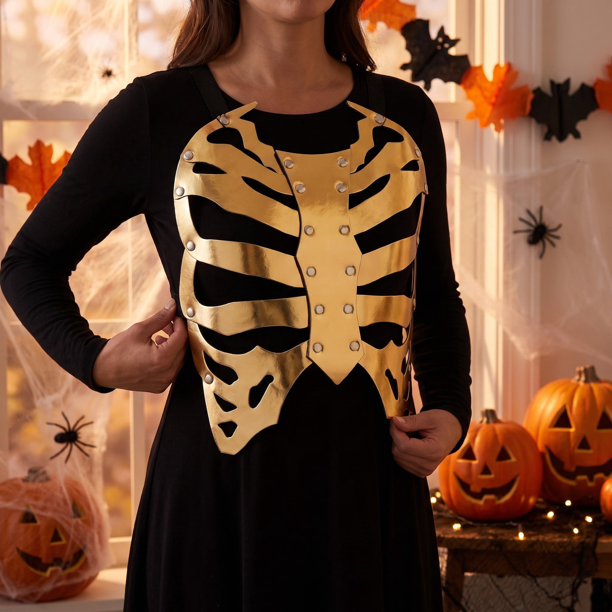 Skeleton Harness Costume Accessory for Adults, Gold, Halloween by Way To Celebrate