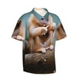 thumbnail image 2 of Golden Monkey Men'S 3d Print Casual Button Down Shirts, Novelty Hawaiian Short Sleeves L, 2 of 8