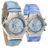 Blue Leather Chronograph Watch