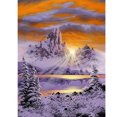 thumbnail image 1 of Cuadros Decorativos 5D diamante pintura amanecer nieve montaña completo redondo taladro DIY mosaico Rhinestone Likrtyny embutido en tela, 1 of 9
