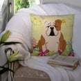 thumbnail image 3 of Carolines Treasures BB6125PW1414 Easter Eggs English Bulldog Fawn White Fabric Decorative Pillow, 3 of 4