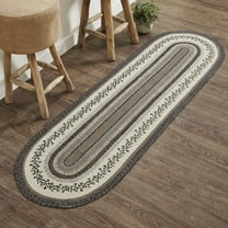VHC Brands Floral Vine Jute Rug/Runner Oval w/Pad 24x78