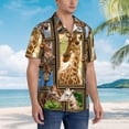 thumbnail image 5 of Giraffe Hawaiian Shirts For Men, Summer Short-Sleeve Relaxed-Fit Button-Down Shirts 3x-Large, 5 of 9