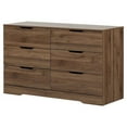 thumbnail image 2 of 4 PC Queen Platform Bedroom Set with Dresser and 2 Nightstands in Natural Walnut, 2 of 8