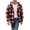 Red, variant on JIAYUE Men Hooded Sweatshirt Button Down Plaid Flannel Long Sleeve Hoodie Coat for Fall Winter Outdoor Sport