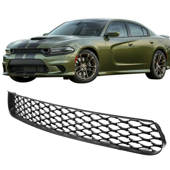 Ikon Motorsports Compatible with 15-23 Dodge Charger SRT Scat Pack Style Conversion Front Lower Grille 2015 2016 2017 2018 2019