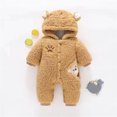 thumbnail image 3 of Frostluinai Cute Baby Girls' Fleece Jumpsuit Baby Boy Snowsuit New Born Baby Winter Coat Toddler Lined Onesie Pajamas Warm Hooded Romper Pram for Infant, 3 of 4