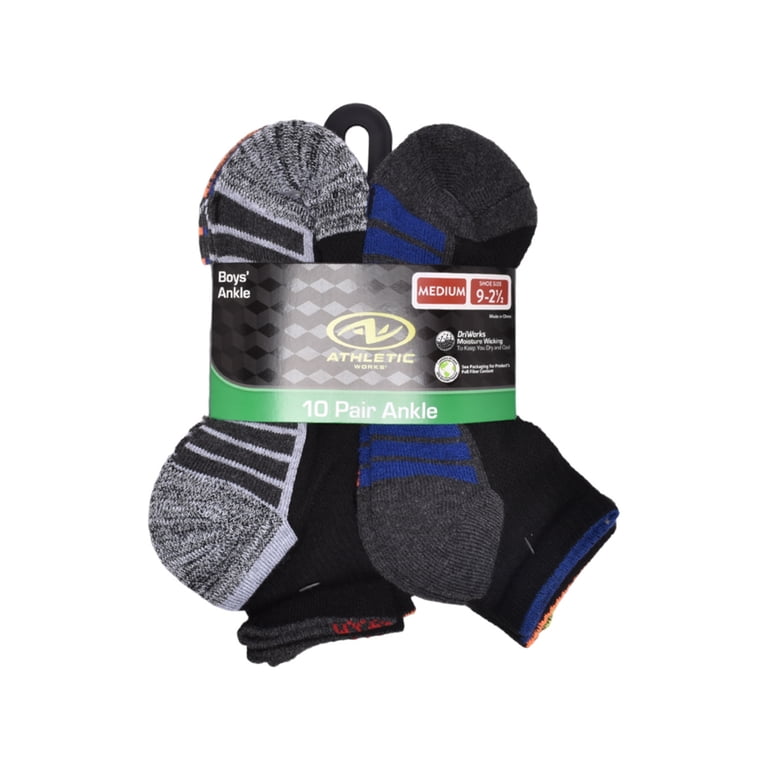 Athletic Works Boys Cushioned Ankle Socks, 10-Pack photo 2