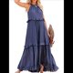thumbnail image 1 of Vestido de Verano para Mujer, de Algodón, Sin Mangas, con Cuello Halter, Informal, Bohemio, Holgado, Azul Marino XL, 1 of 7