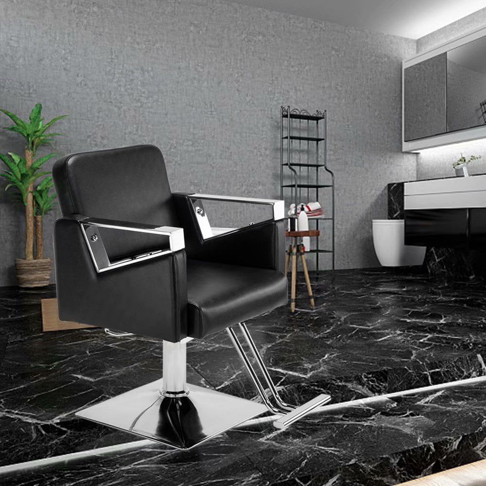 Classic Square Barber Chair Boutique Grooming Chair Black