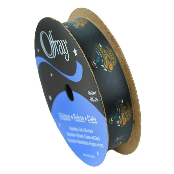 Jaguars Printed Ribbon 5/8-inch Width, 9 Foot Spool