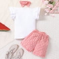 thumbnail image 5 of Toddler Outfits for Girls, Baby Girls Clothing Set Cute Cartoon Printed Short Sleeve Shorts 1T 2T 3T 4 T Baby Girls Summer Two Piece Set, 5 of 7