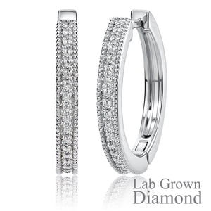 JeenMata Lab Grown Diamond Hoop Earrings
