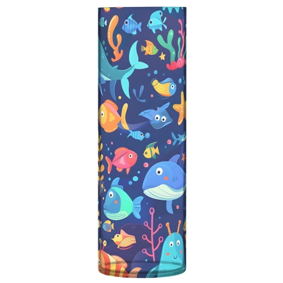 Clear Flower Vase Centerpieces Plastic Cylindrical Vases Home Wedding Decor 4"x12" Different Fish and Seaweed