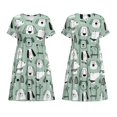thumbnail image 3 of Bixox Robe d'Été à Manches Courtes pour Femmes Robe Ample Longueur Genou avec Poches-Chiot, 3 of 7