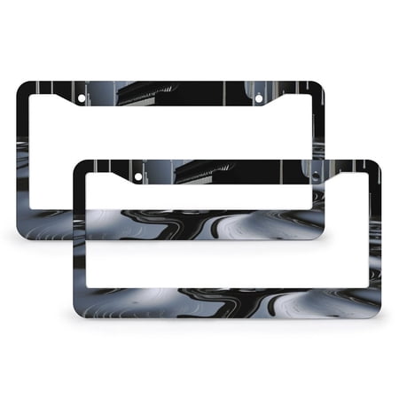License Plate Frames Christmas Piano Car Accessories 2 PCS Rustic Country Holiday Stainless Aluminum License Plate Frame for US Standard Vehicles for Women Men