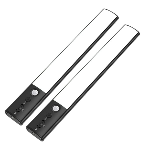 LED Motion Sensor Under Cabinet Lighting 2 Pack, 4200mAh Rechargeable Under Counter Closet Lights, 100 LEDs Wireless Dimmable Magnetic Cupboard Kitchen Night Light