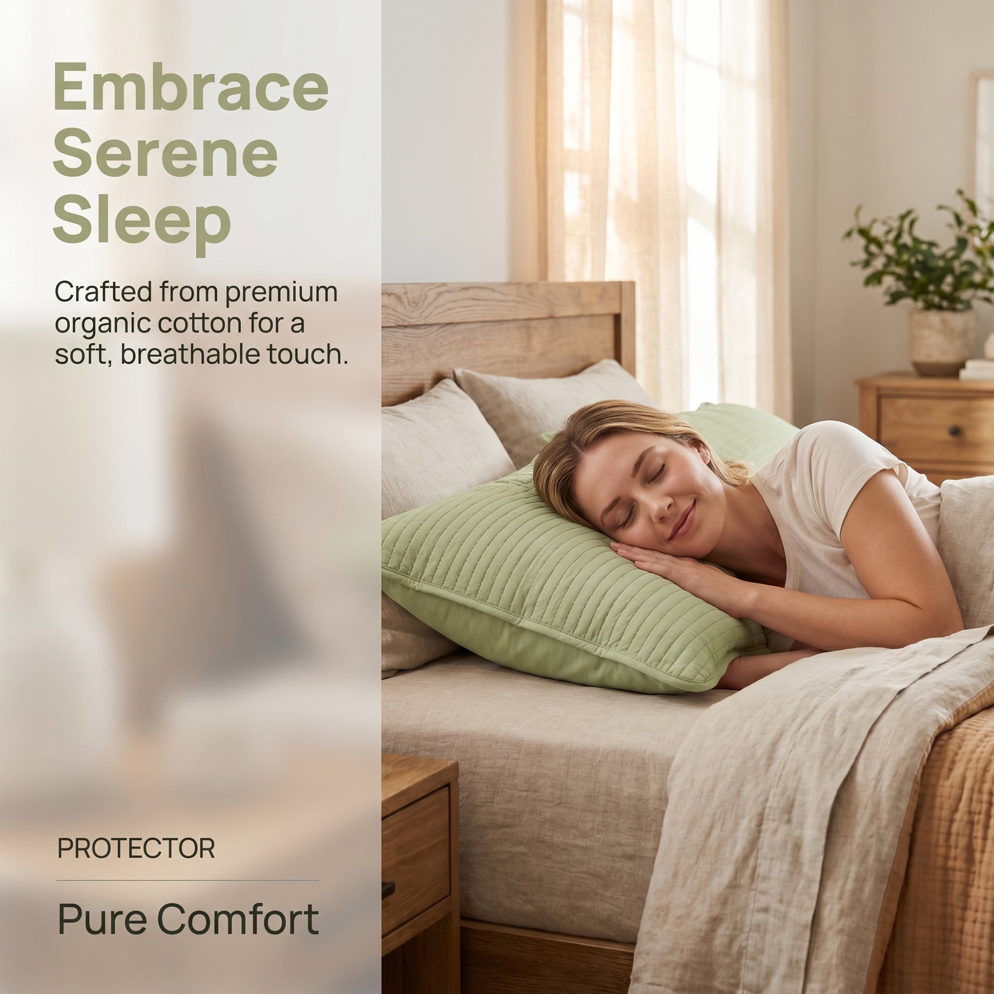 Unique Bargains Comfortable Envelope-style Pillow Protector, 2-pack Quilted Green 19"x29"