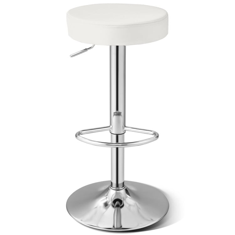 GVN 1 PC Round Bar Stool Adjustable Swivel Pub Chair-White, Bar Height Stools, Counter Height Bar Stools for Kitchen, Dining Room GVN 1 PC Round Bar Stool Adjustable Swivel Pub Chair-White, Bar Height Stools, Counter Height Bar Stools for Kitchen, Dining Room
