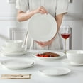 thumbnail image 6 of Vancasso 24 Piece Porcelain Dinnerware Sets, Porcelain Dinner Sets for 6, Plates and Bowls Sets with Embossed Design, Dishwasher & Microwave Safe, Black Trim, 6 of 7