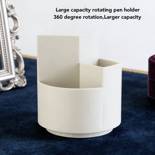 Organizador De Escritorio Giratorio, 360 Grados, 3 Ranuras, Organizador De Suministros De Papelería, Vaso Para Lápices Para Trabajo Escolar, Suministros De Arte