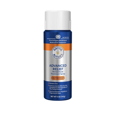Doctor Butler's Advanced Relief Hemorrhoid Spray – Advanced Relief Hemorrhoid Treatment Spray with Witch Hazel to Help with Sensitive Skin, Itch Relief, and Swelling Relief* (5oz)