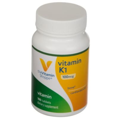 The Vitamin Shoppe Vitamin K1 100MCG, Supports Bone and Cardiovascular Health, Once Daily (100